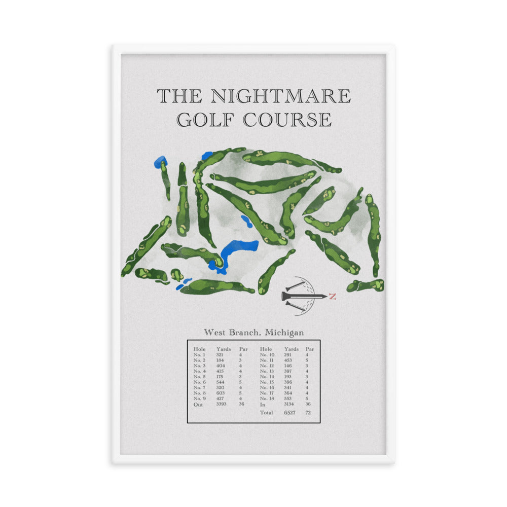 The Nightmare Golf Course, Michigan - Golf Course Print - PARZ ONLY GOLF PRINTS