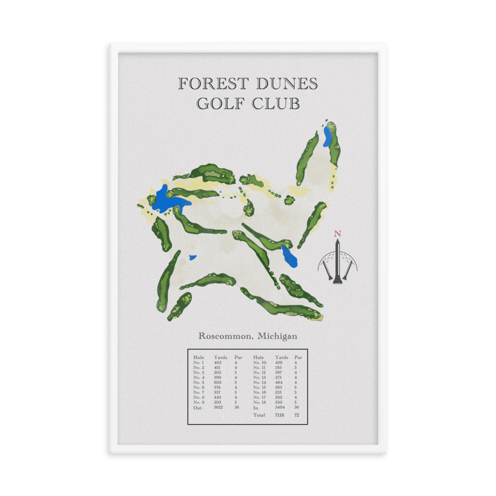 Forest Dunes Golf Club, Michigan - Golf Course Print - PARZ ONLY GOLF PRINTS