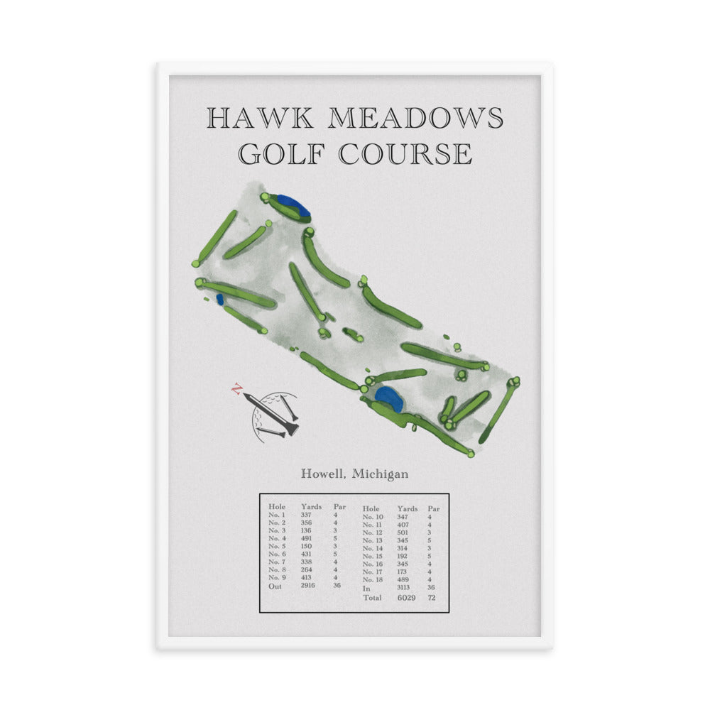 Hawk Meadows Golf Course, Michigan - Golf Course Print - PARZ ONLY GOLF PRINTS