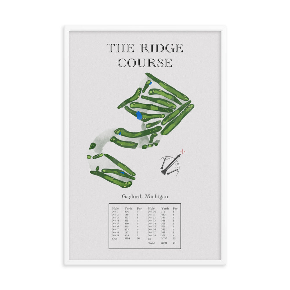 The Ridge Course, Michigan - Golf Course Print - PARZ ONLY GOLF PRINTS