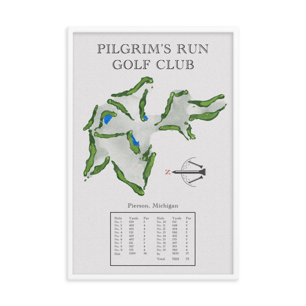 Pilgrim's Run Golf Club, Michigan - Golf Course Print - PARZ ONLY GOLF PRINTS