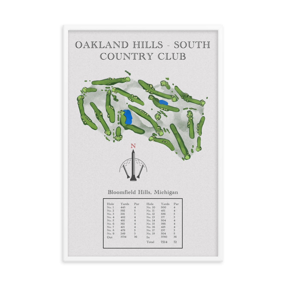Oakland Hills South, Country Club, Michigan - Golf Course Print - PARZ ONLY GOLF PRINTS