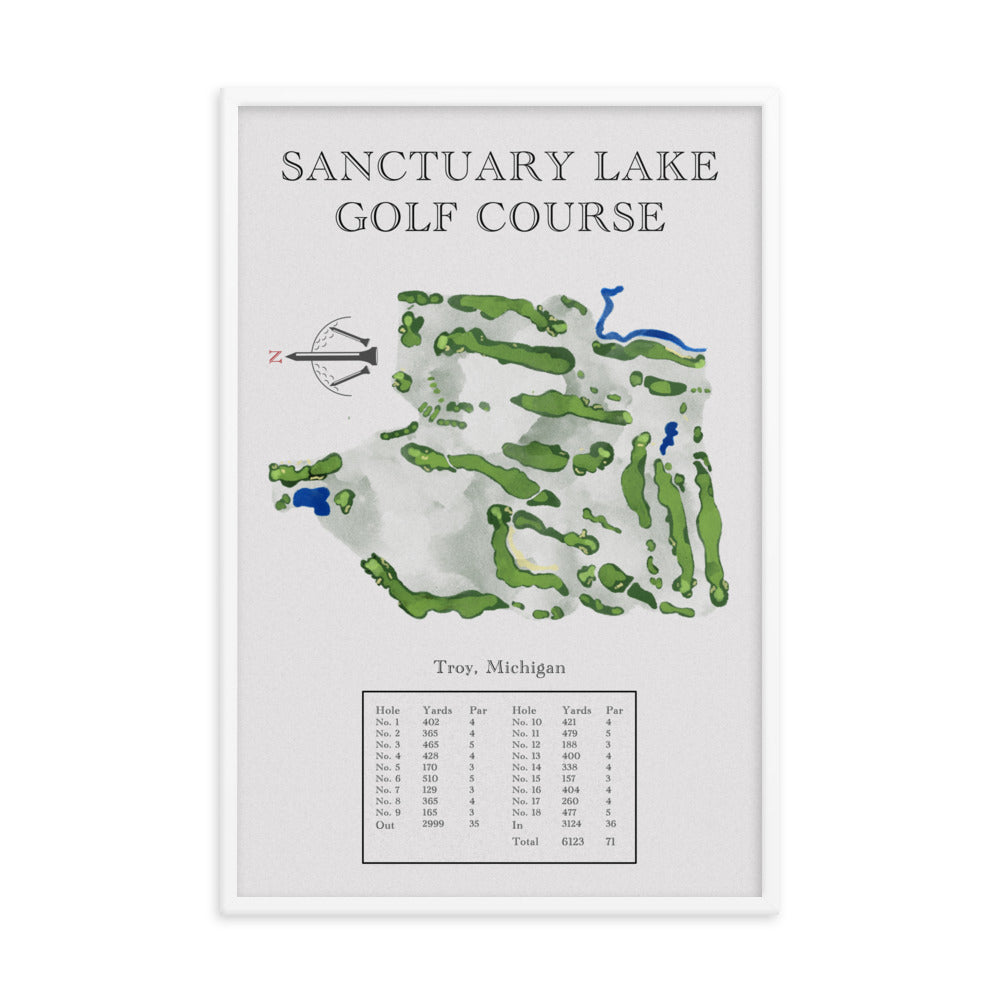Sanctuary Lake Golf Course, Michigan - Golf Course Print - PARZ ONLY GOLF PRINTS