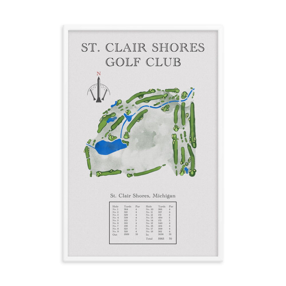 St. Clair Shores Golf Club, Michigan - Golf Course Print - PARZ ONLY GOLF PRINTS
