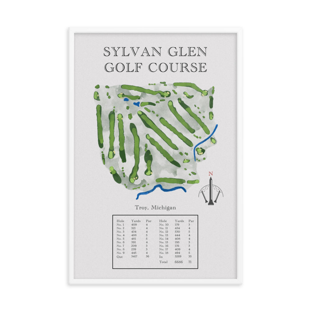 Sylvan Glen Golf Course, Michigan - Golf Course Print - PARZ ONLY GOLF PRINTS