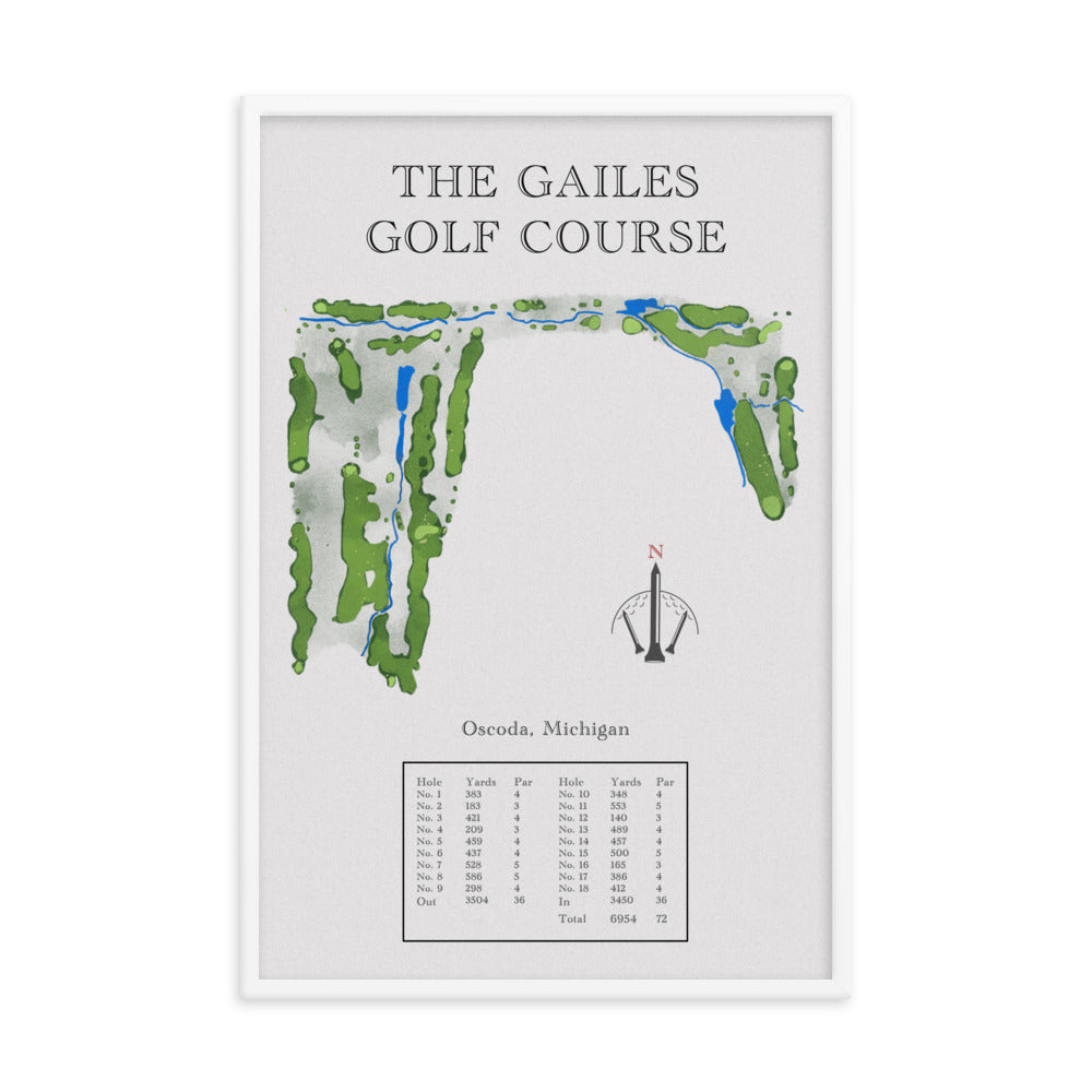 The Gailes Golf Course, Michigan - Golf Course Print - PARZ ONLY GOLF PRINTS