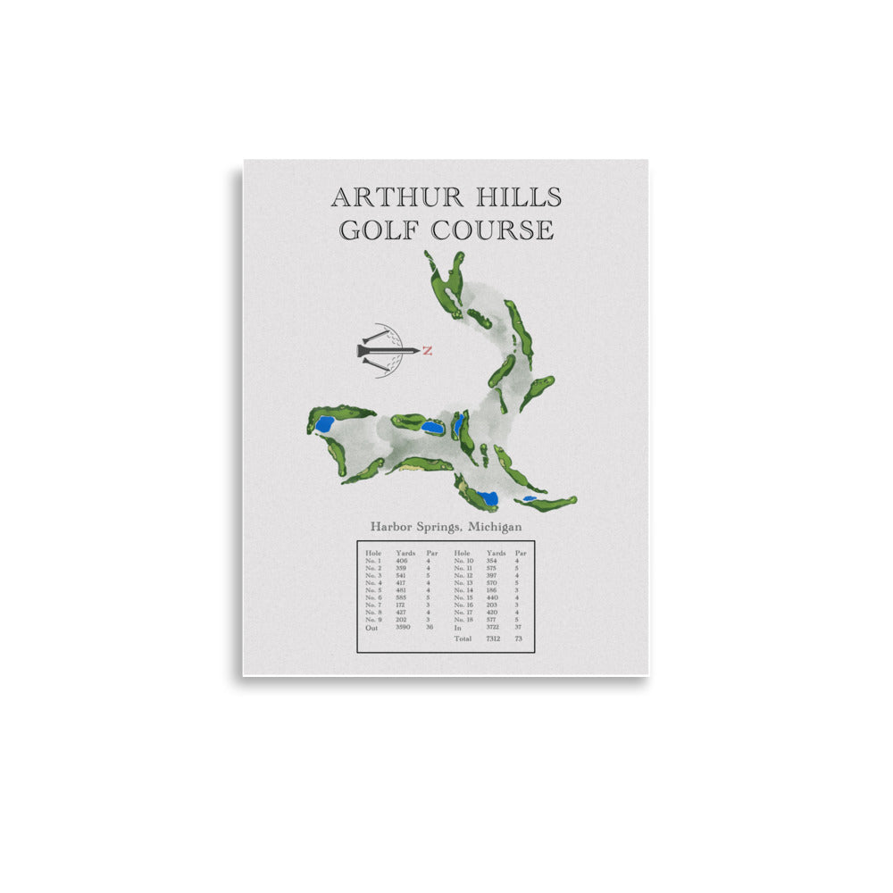 Arthur Hills Golf Course, Michigan - Golf Course Print - PARZ ONLY GOLF PRINTS