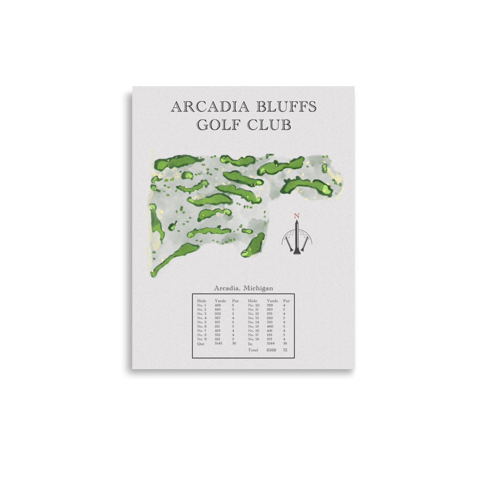 Arcadia Bluffs Golf Club, Michigan - Golf Course Print - PARZ ONLY GOLF PRINTS