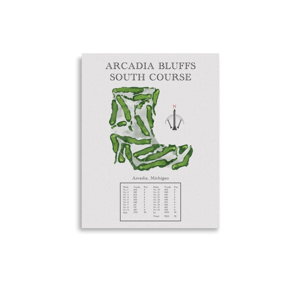 Arcadia Bluffs South Course, Michigan - Golf Course Print - PARZ ONLY GOLF PRINTS