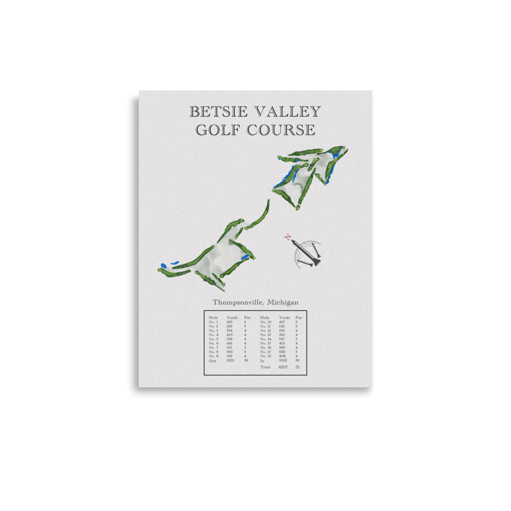 Betsie Valley Golf Course, Michigan - Golf Course Print - PARZ ONLY GOLF PRINTS