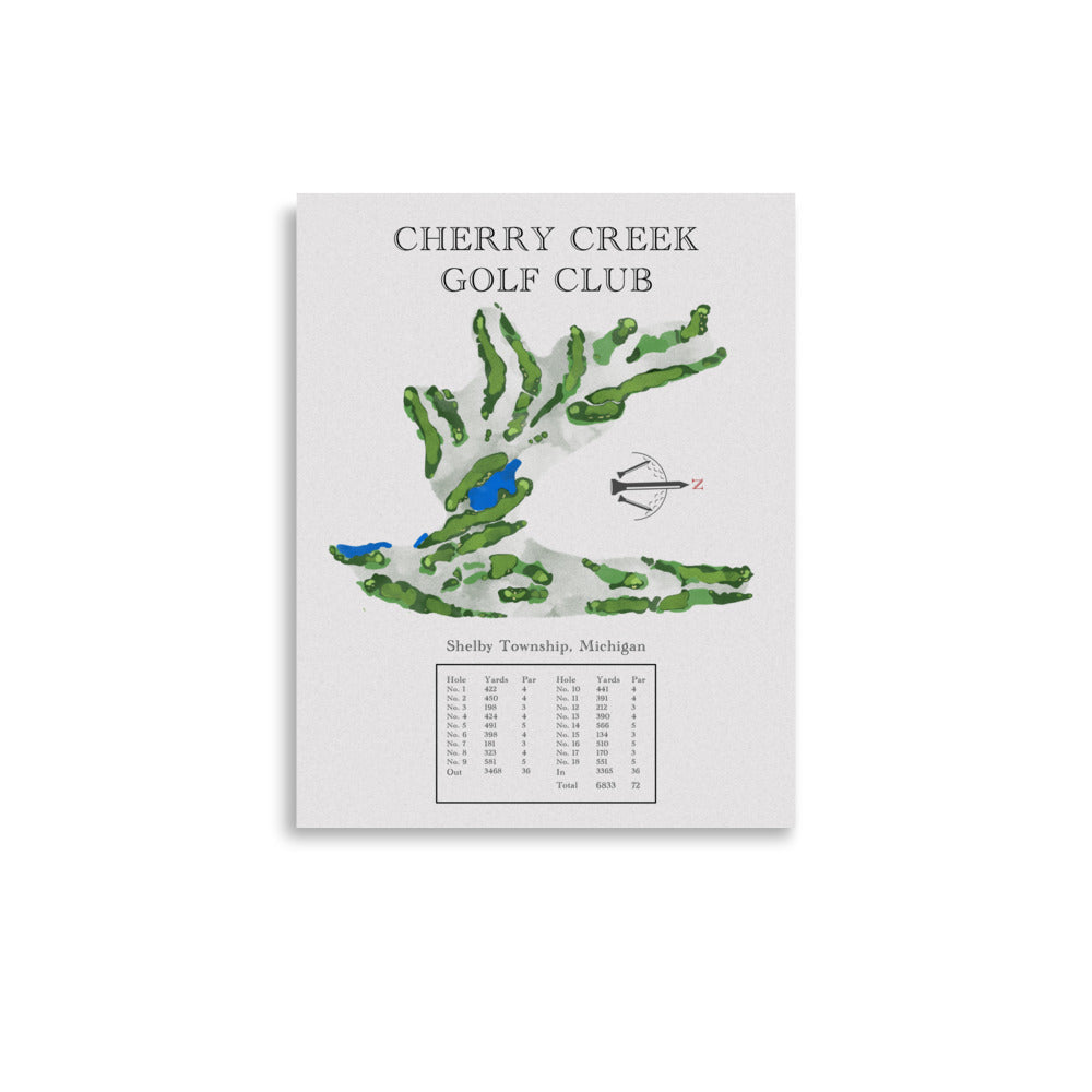 Cherry Creek Golf Club, Michigan - Golf Course Print - PARZ ONLY GOLF PRINTS