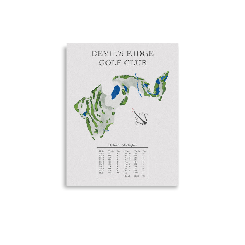 Devil's Ridge Golf Club, Michigan - Golf Course Print - PARZ ONLY GOLF PRINTS