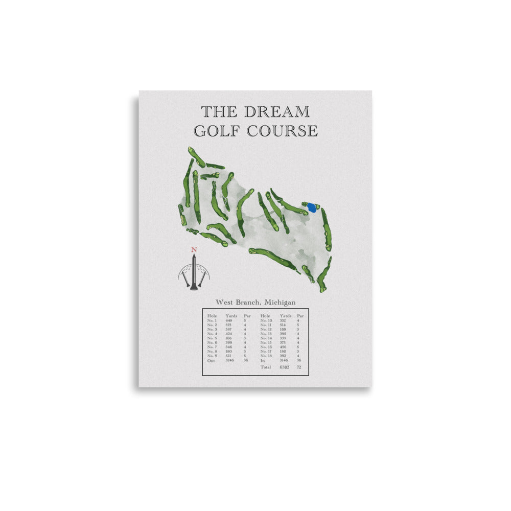 The Dream Golf Course, Michigan - Golf Course Print - PARZ ONLY GOLF PRINTS