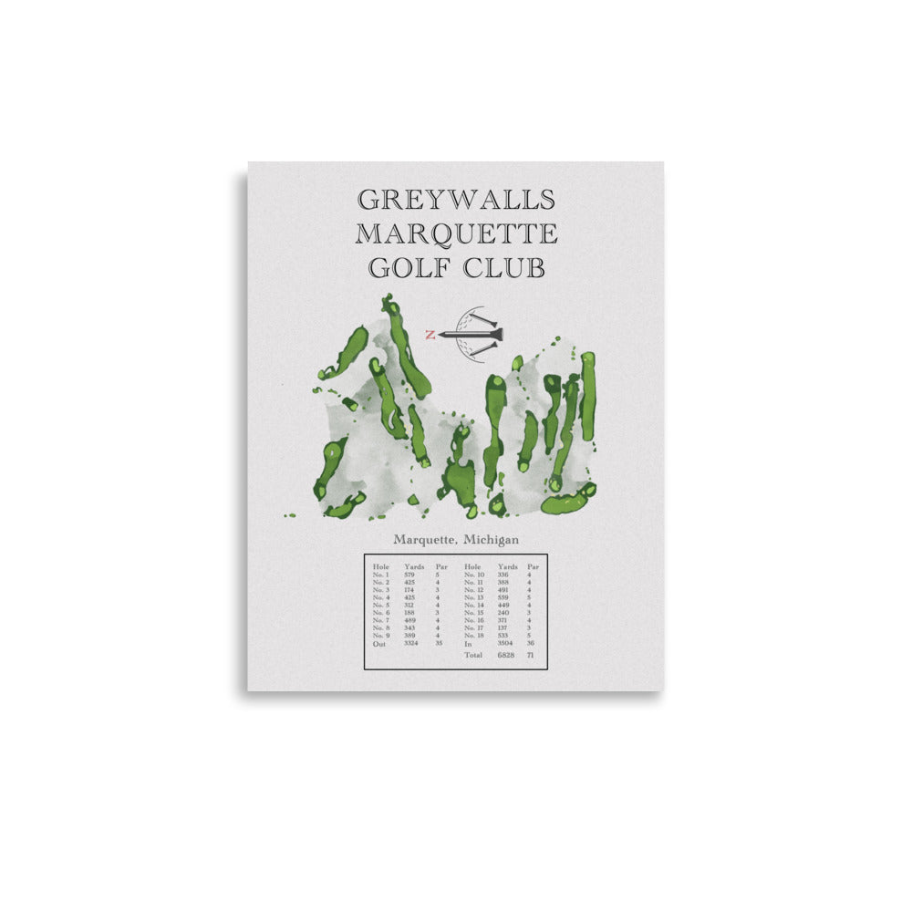 Greywalls Marquette Golf Club, Michigan - Golf Course Print - PARZ ONLY GOLF PRINTS