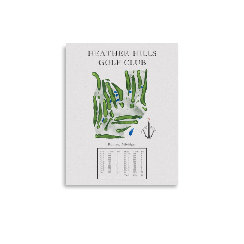 Heather Hills Golf Club, Michigan - Golf Course Print - PARZ ONLY GOLF PRINTS