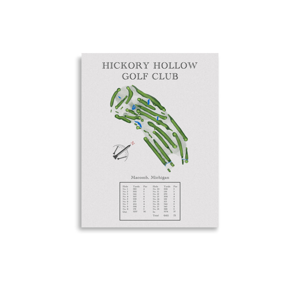 Hickory Hollow Golf Club, Michigan - Golf Course Print - PARZ ONLY GOLF PRINTS