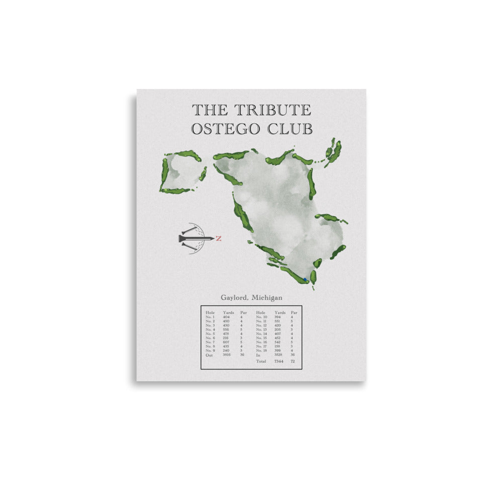 The Tribute Ostego Club, Michigan - Golf Course Print - PARZ ONLY GOLF PRINTS