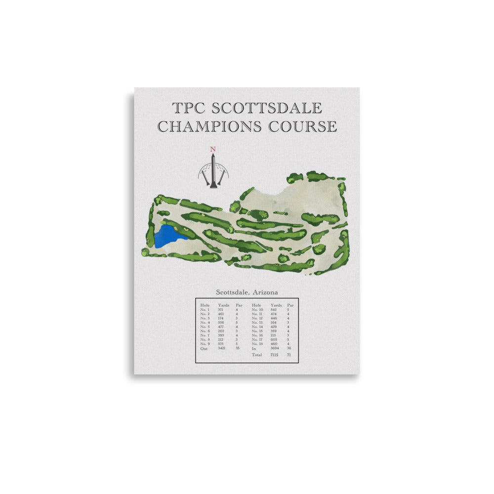 TPC Scottsdale Champions Course, Arizona - Golf Course Print - PARZ ONLY GOLF PRINTS