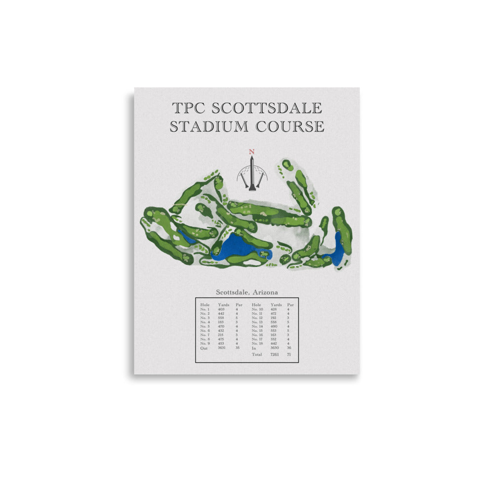 TPC Scottsdale Stadium Course, Arizona - Golf Course Print - PARZ ONLY GOLF PRINTS