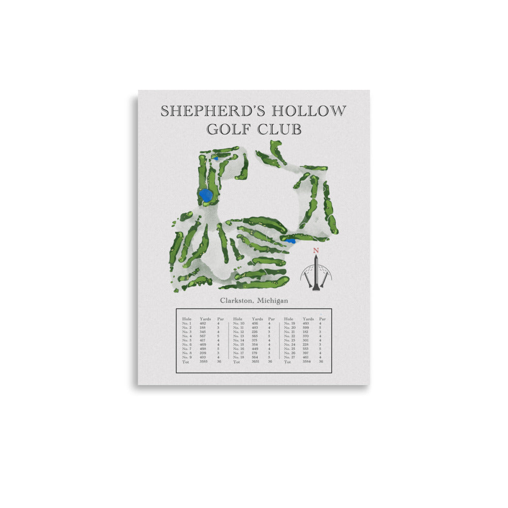 Shepherd's Hollow Golf Club, Michigan - Golf Course Print - PARZ ONLY GOLF PRINTS