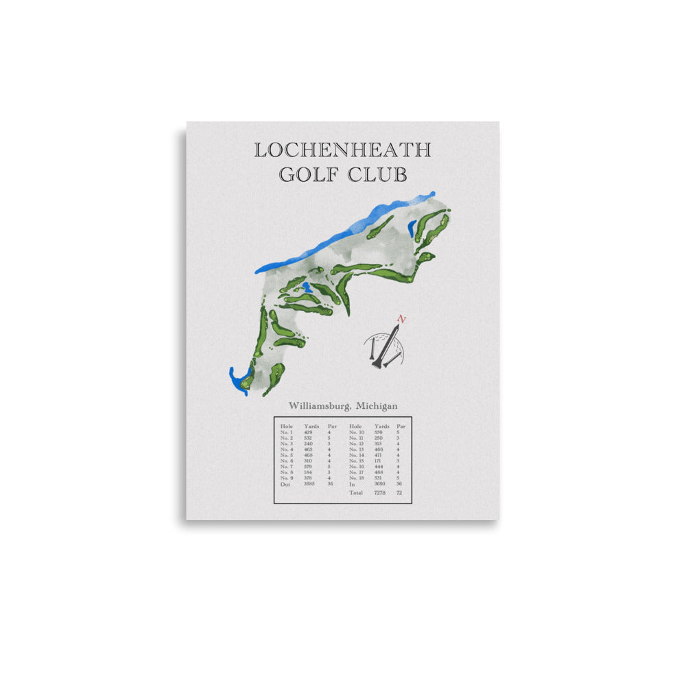 Lochenheath Golf Club, Michigan - Golf Course Print - PARZ ONLY GOLF PRINTS