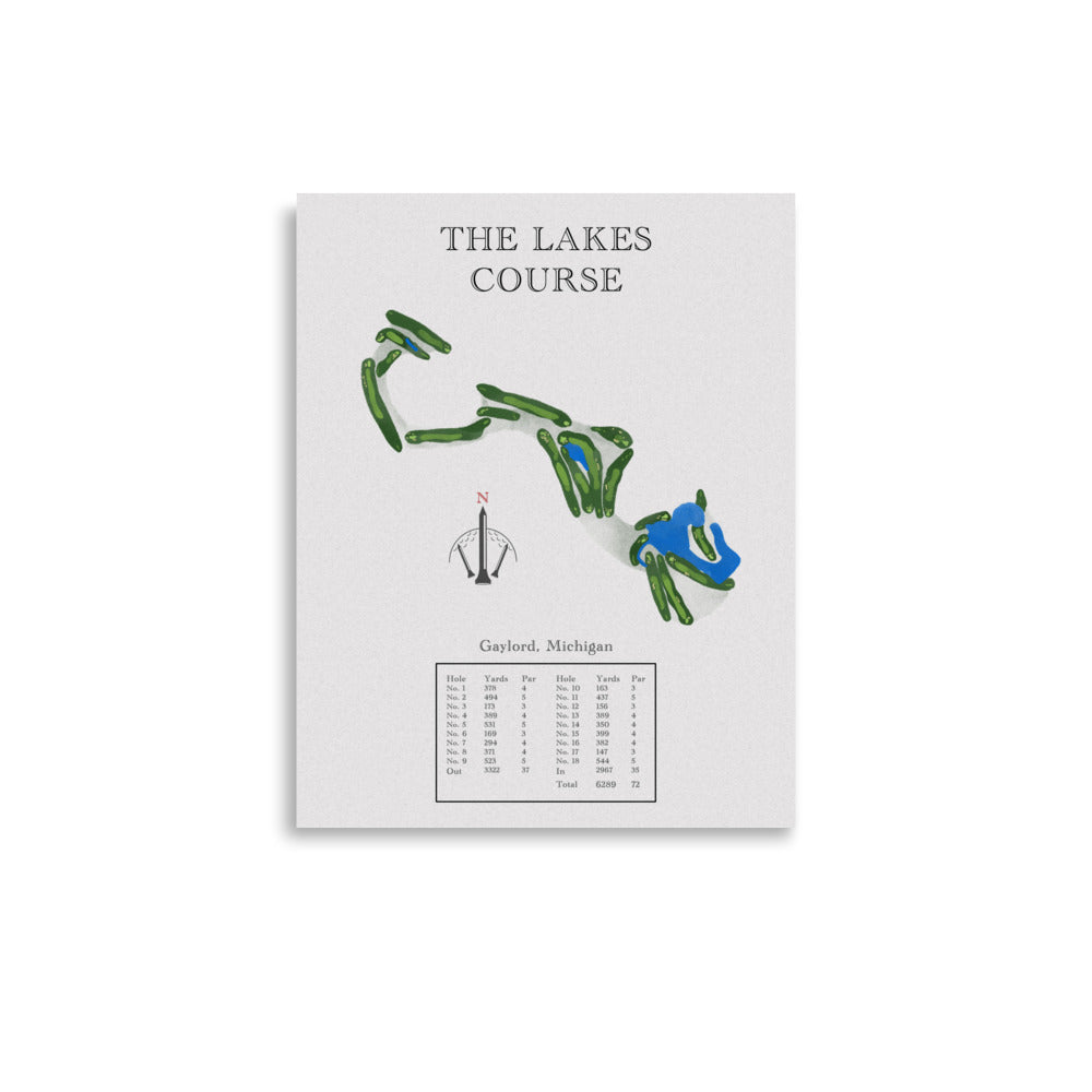The Lakes Course, Michigan - Golf Course Print - PARZ ONLY GOLF PRINTS