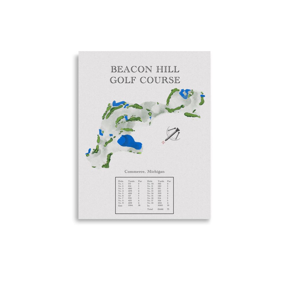 Beacon Hill Golf Course, Michigan - Golf Course Print - PARZ ONLY GOLF PRINTS