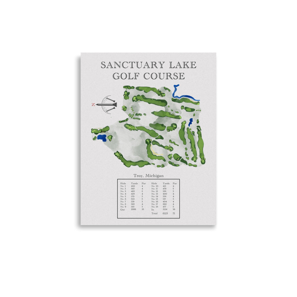 Sanctuary Lake Golf Course, Michigan - Golf Course Print - PARZ ONLY GOLF PRINTS