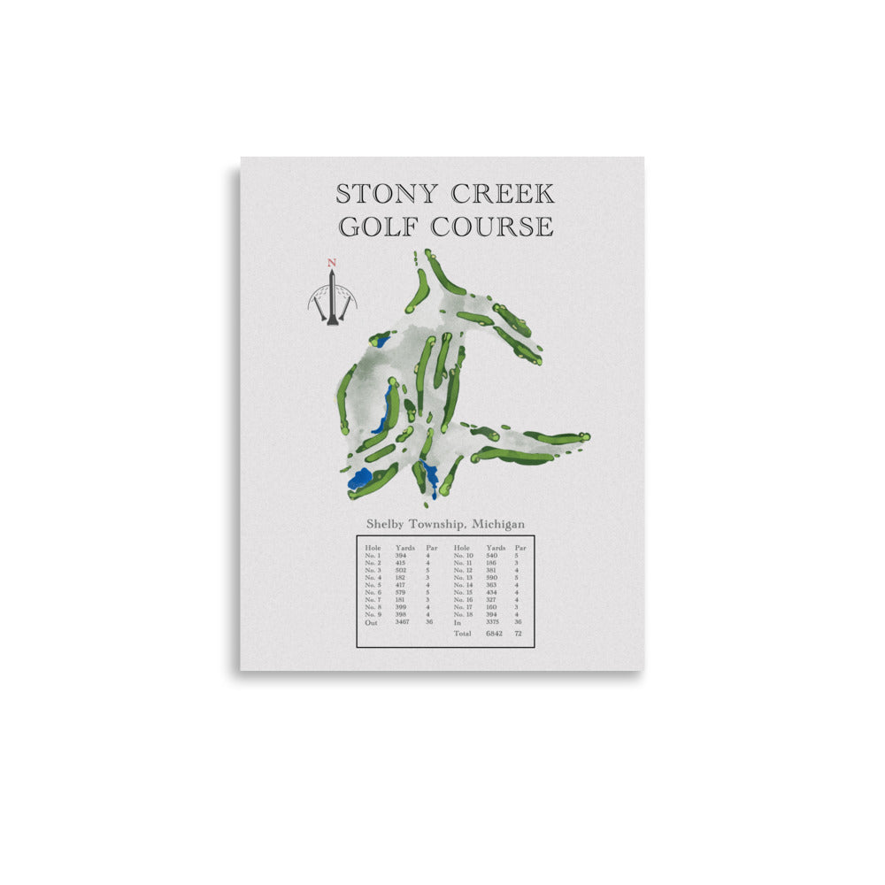 Stony Creek Golf Course, Michigan - Golf Course Print - PARZ ONLY GOLF PRINTS
