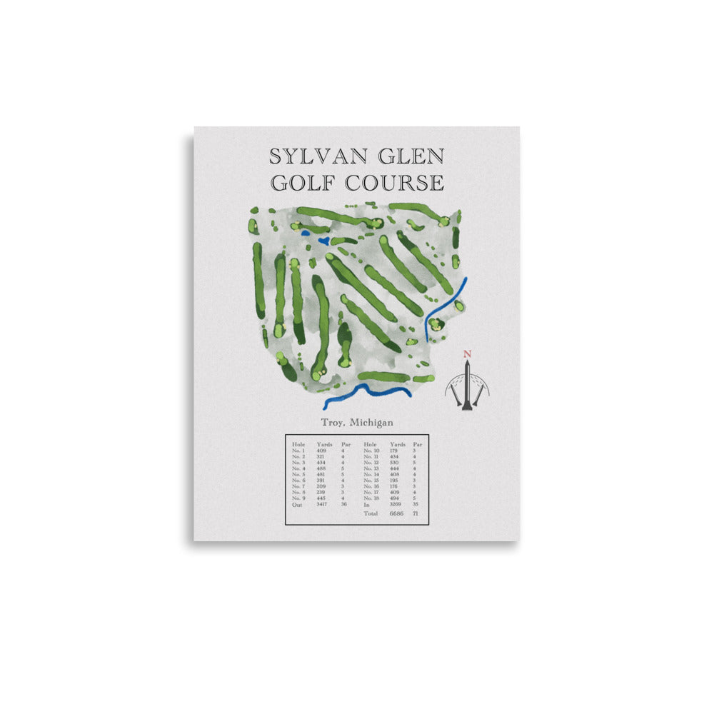 Sylvan Glen Golf Course, Michigan - Golf Course Print - PARZ ONLY GOLF PRINTS