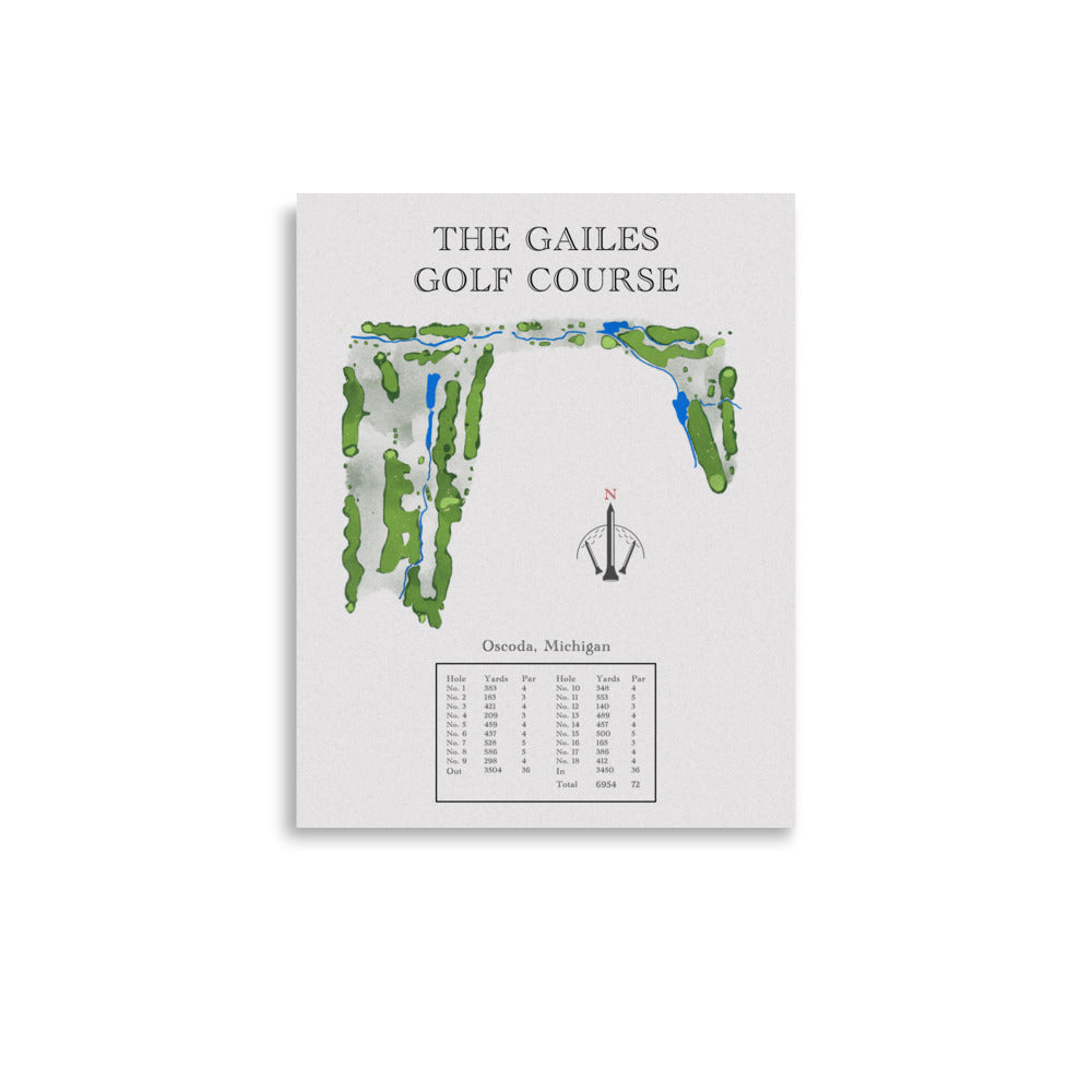 The Gailes Golf Course, Michigan - Golf Course Print - PARZ ONLY GOLF PRINTS