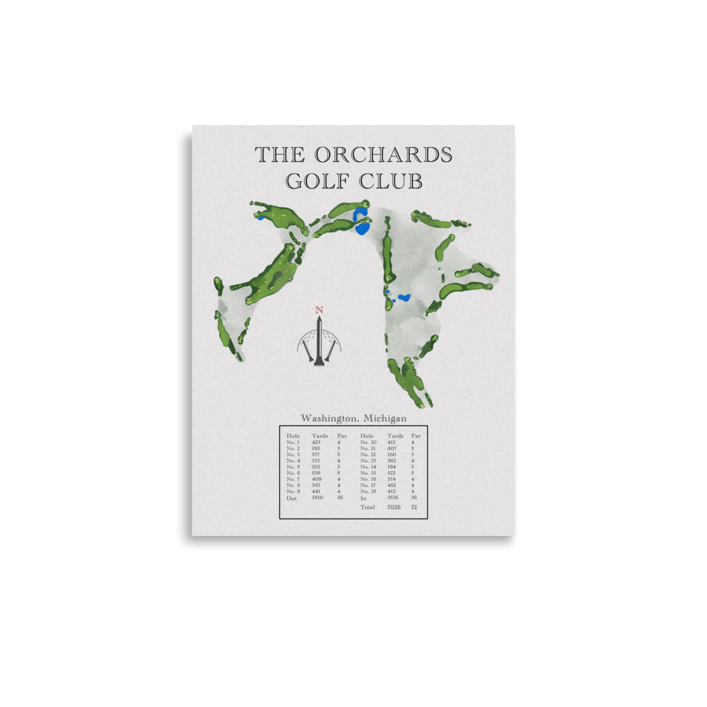 The Orchards Golf Club, Michigan - Golf Course Print - PARZ ONLY GOLF PRINTS