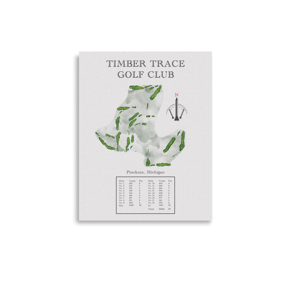 Timber Trace Golf Club, Michigan - Golf Course Print - PARZ ONLY GOLF PRINTS