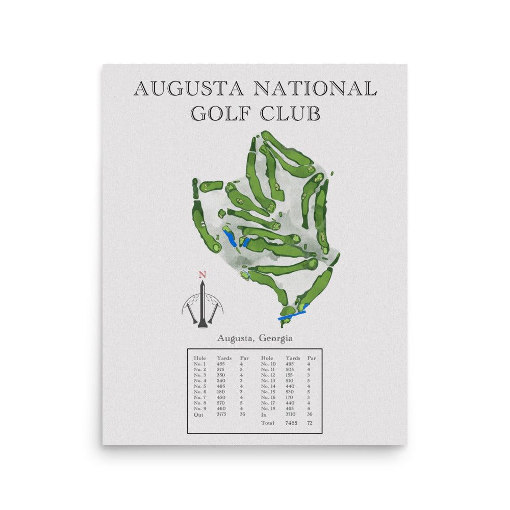 Augusta National Golf Club, Georgia - Golf Course Print - PARZ ONLY GOLF PRINTS