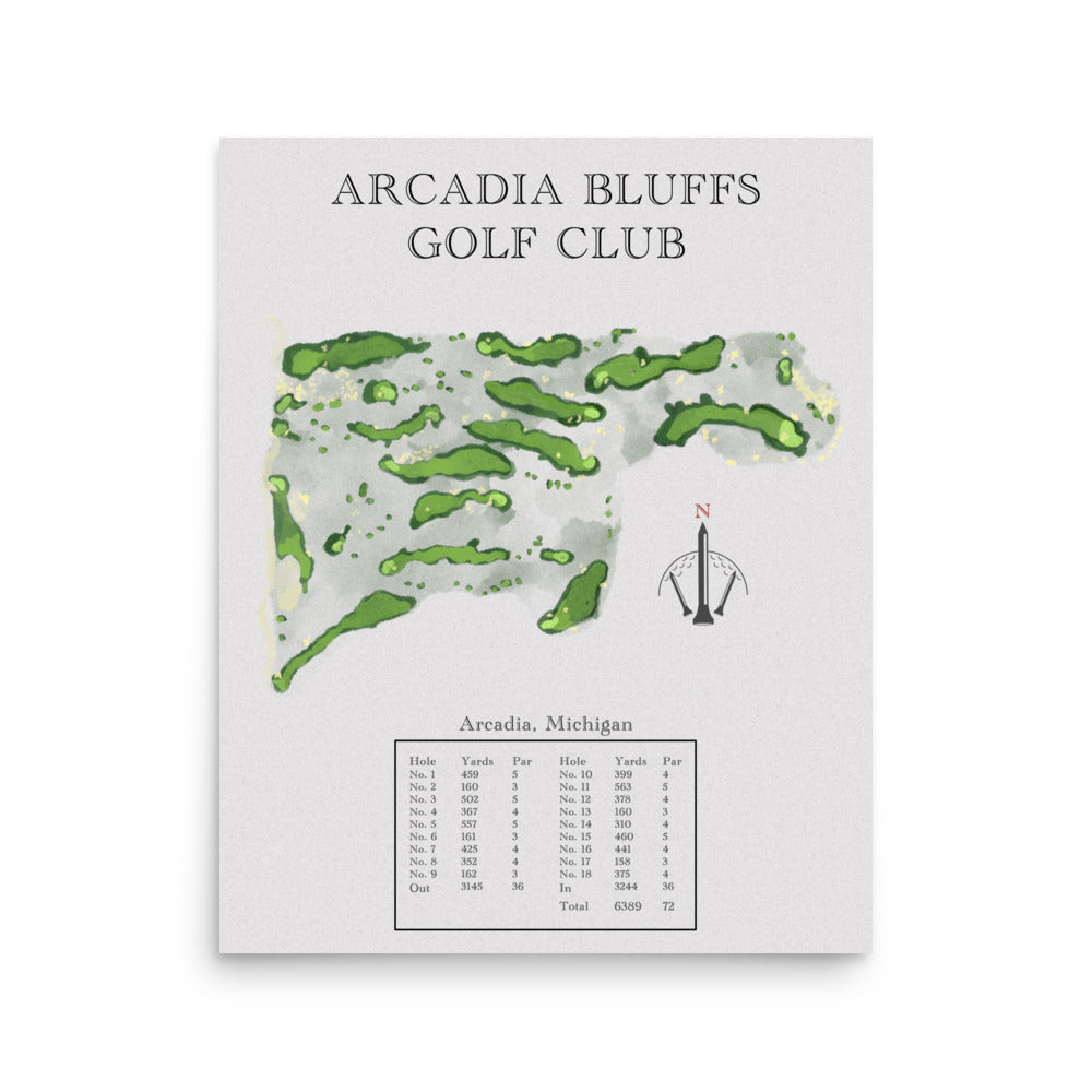 Arcadia Bluffs Golf Club, Michigan - Golf Course Print - PARZ ONLY GOLF PRINTS