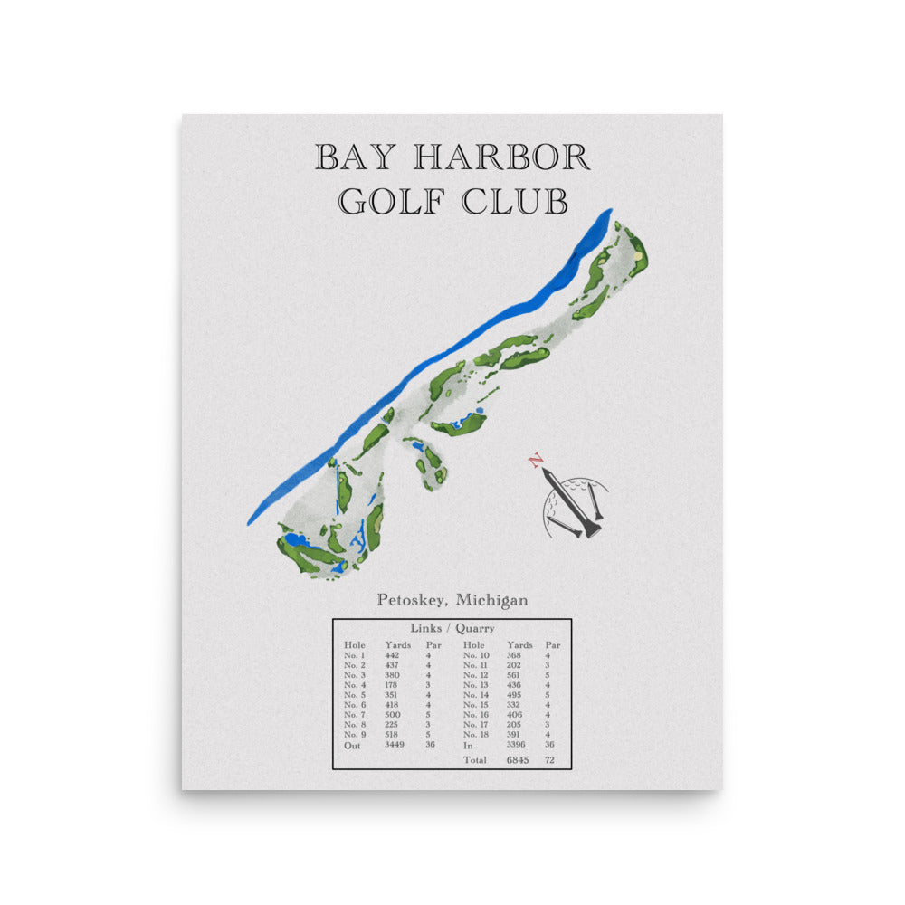 Bay Harbor Golf Club, Michigan - Golf Course Print - PARZ ONLY GOLF PRINTS