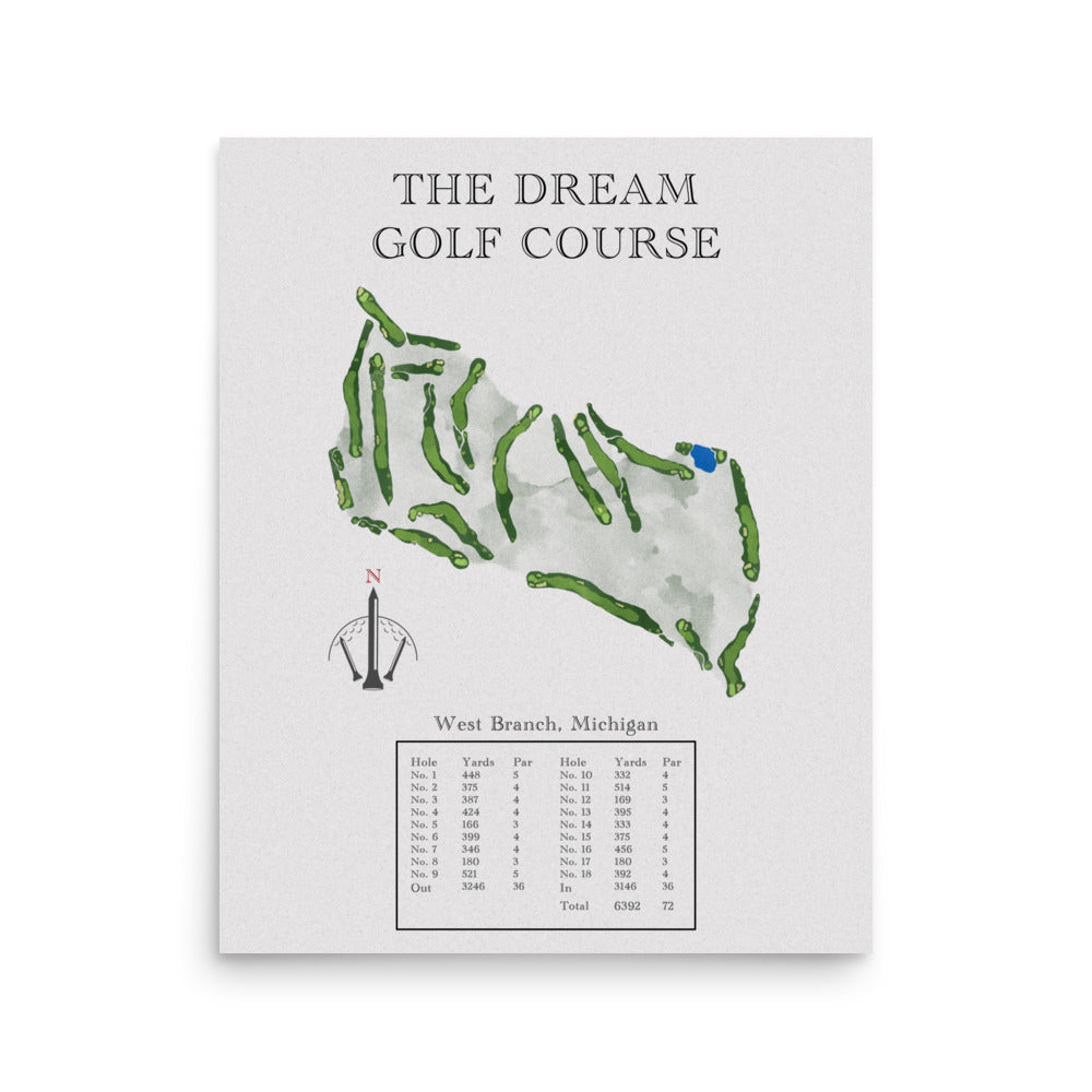The Dream Golf Course, Michigan - Golf Course Print - PARZ ONLY GOLF PRINTS