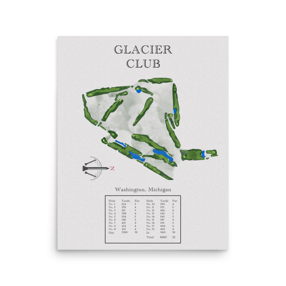 Glacier Club, Michigan - Golf Course Print - PARZ ONLY GOLF PRINTS