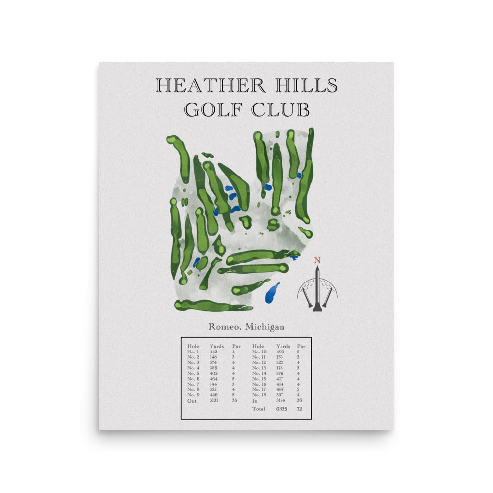 Heather Hills Golf Club, Michigan - Golf Course Print - PARZ ONLY GOLF PRINTS