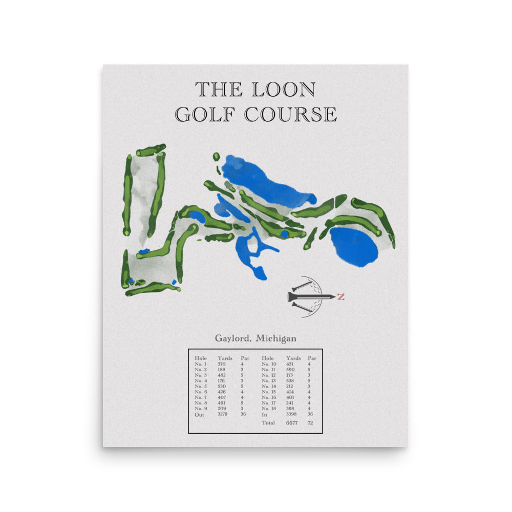 The Loon Golf Course, Michigan - Golf Course Print - PARZ ONLY GOLF PRINTS