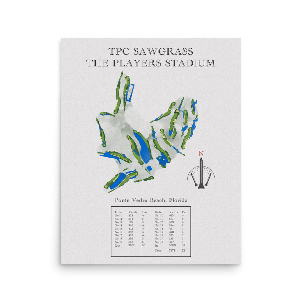 TPC Sawgrass The Players Stadium, Florida - Golf Course Print - PARZ ONLY GOLF PRINTS