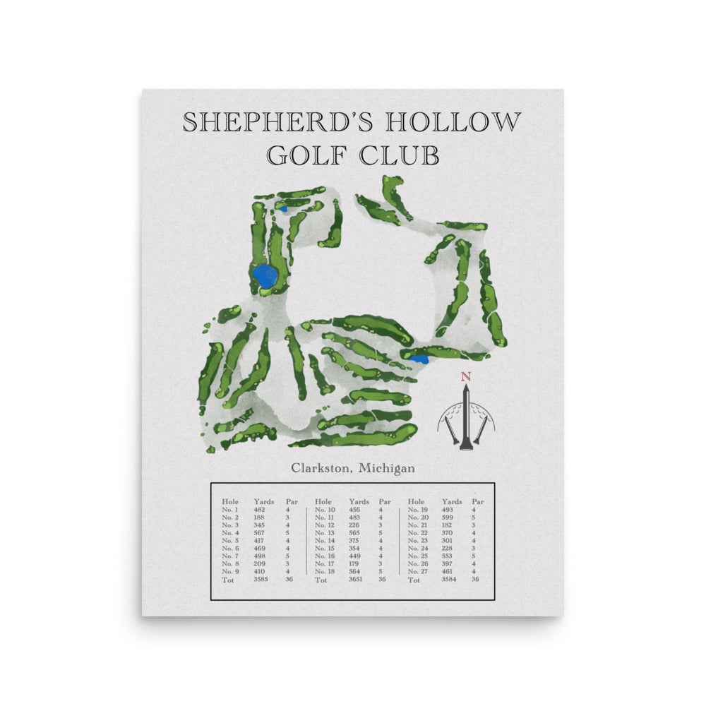 Shepherd's Hollow Golf Club, Michigan - Golf Course Print - PARZ ONLY GOLF PRINTS