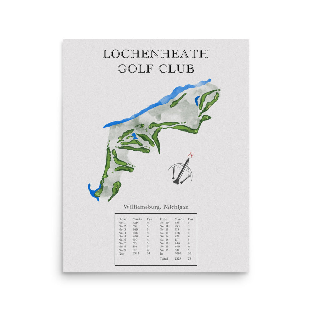 Lochenheath Golf Club, Michigan - Golf Course Print - PARZ ONLY GOLF PRINTS
