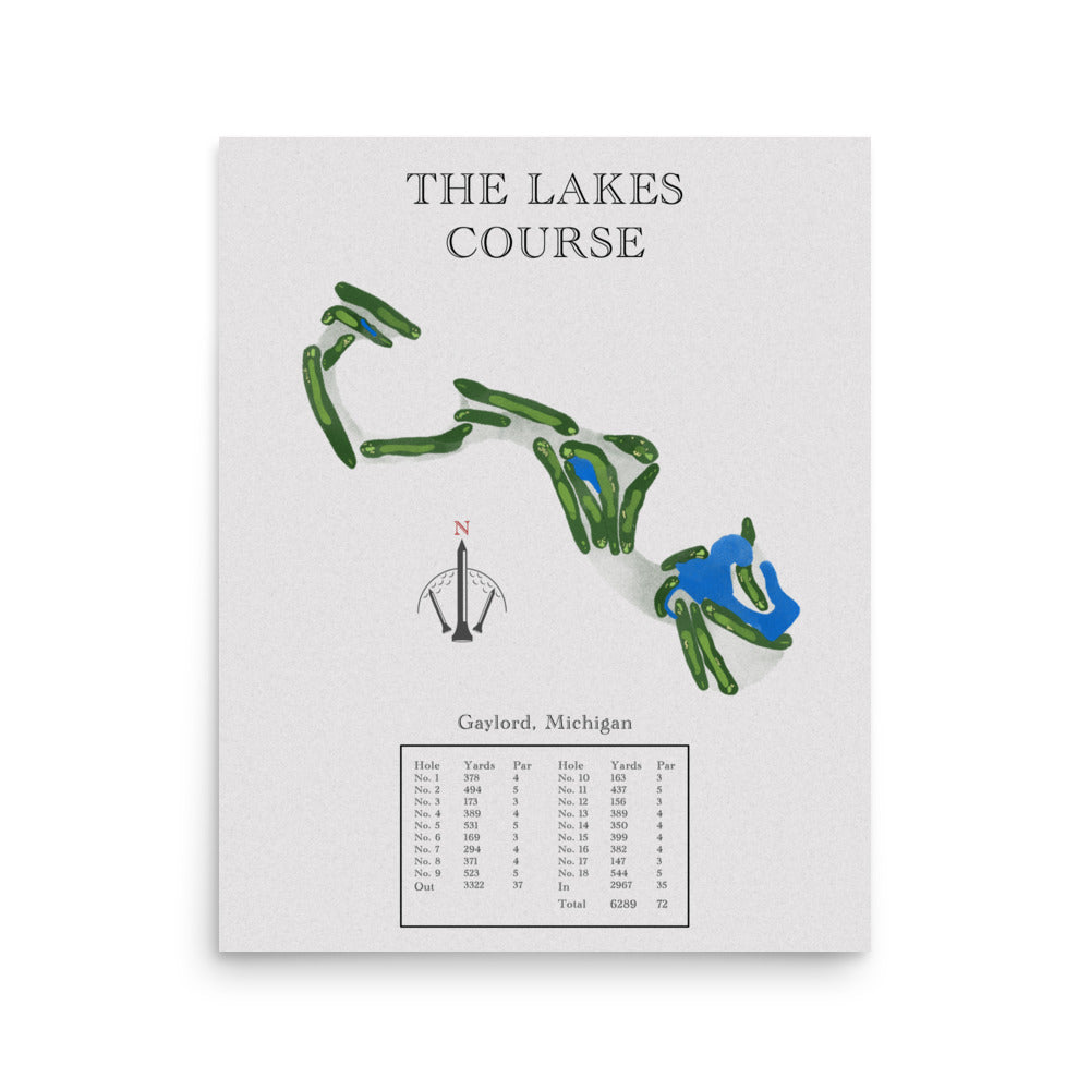 The Lakes Course, Michigan - Golf Course Print - PARZ ONLY GOLF PRINTS