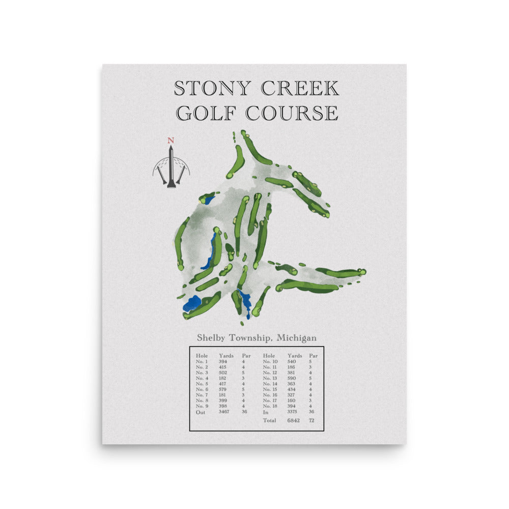 Stony Creek Golf Course, Michigan - Golf Course Print - PARZ ONLY GOLF PRINTS
