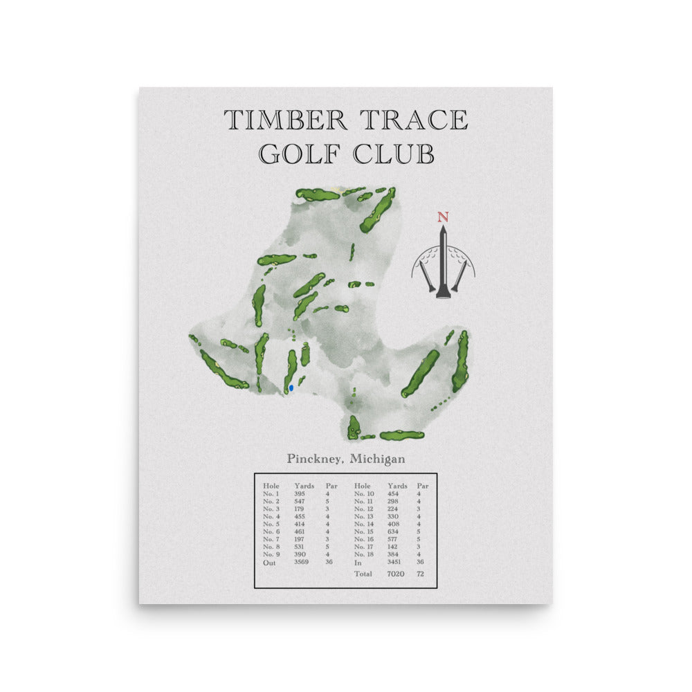 Timber Trace Golf Club, Michigan - Golf Course Print - PARZ ONLY GOLF PRINTS