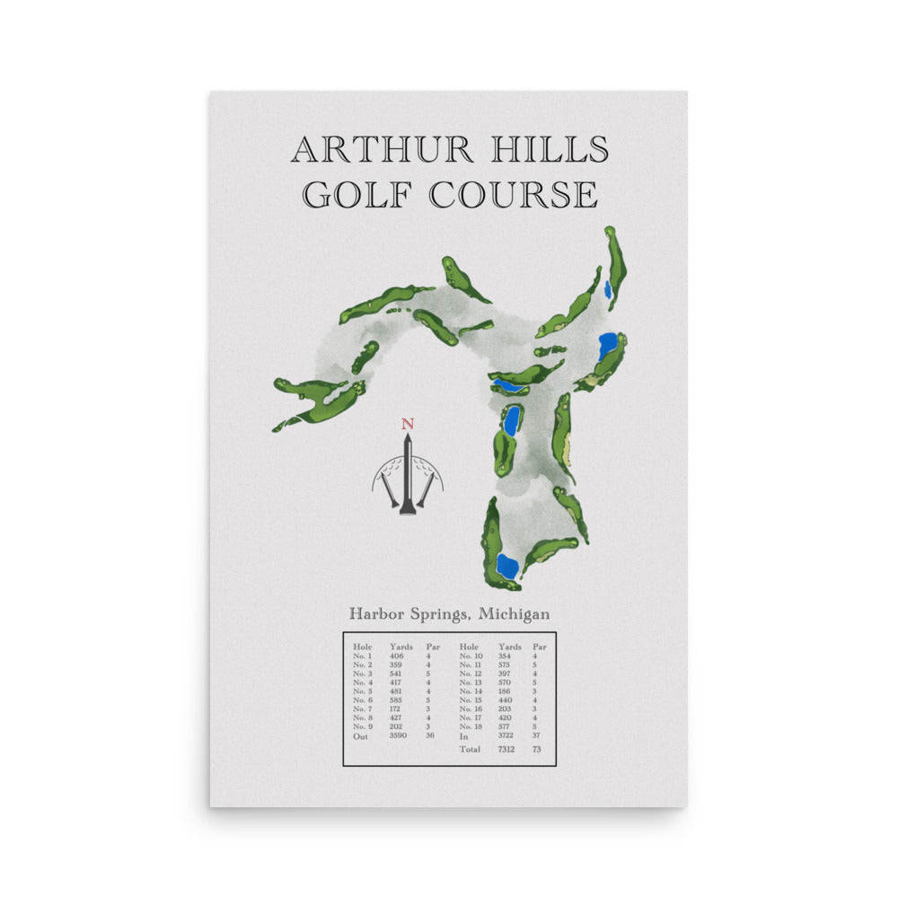 Arthur Hills Golf Course, Michigan - Golf Course Print - PARZ ONLY GOLF PRINTS