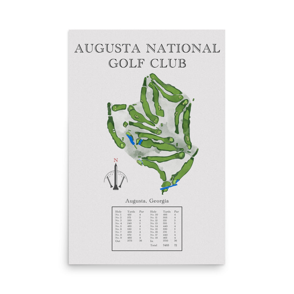 Augusta National Golf Club, Georgia - Golf Course Print - PARZ ONLY GOLF PRINTS