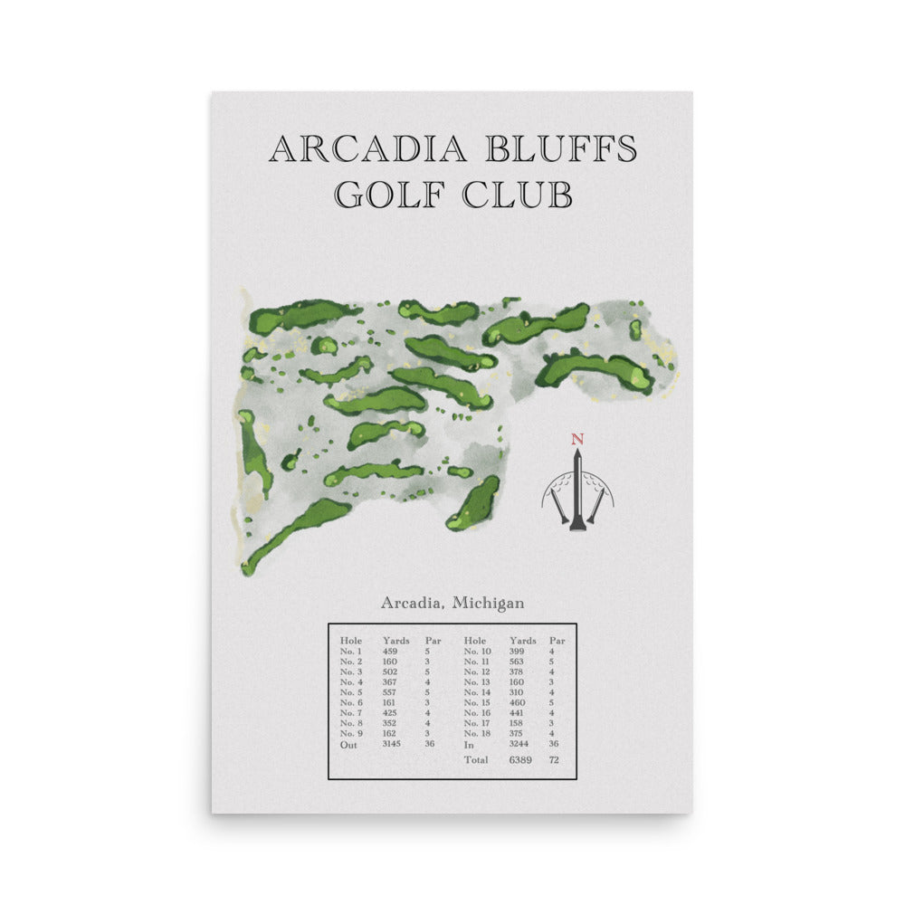 Arcadia Bluffs Golf Club, Michigan - Golf Course Print - PARZ ONLY GOLF PRINTS