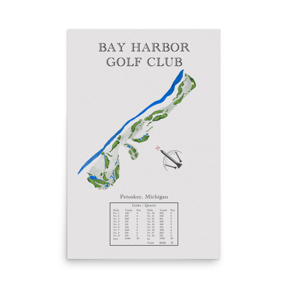 Bay Harbor Golf Club, Michigan - Golf Course Print - PARZ ONLY GOLF PRINTS